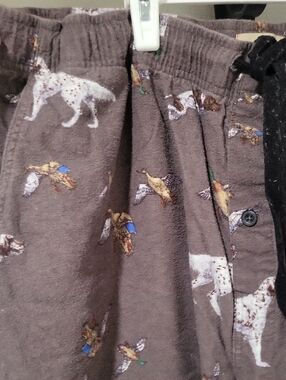 Men's Brown Printed Joggers with Hunting Dog & Duck Motif